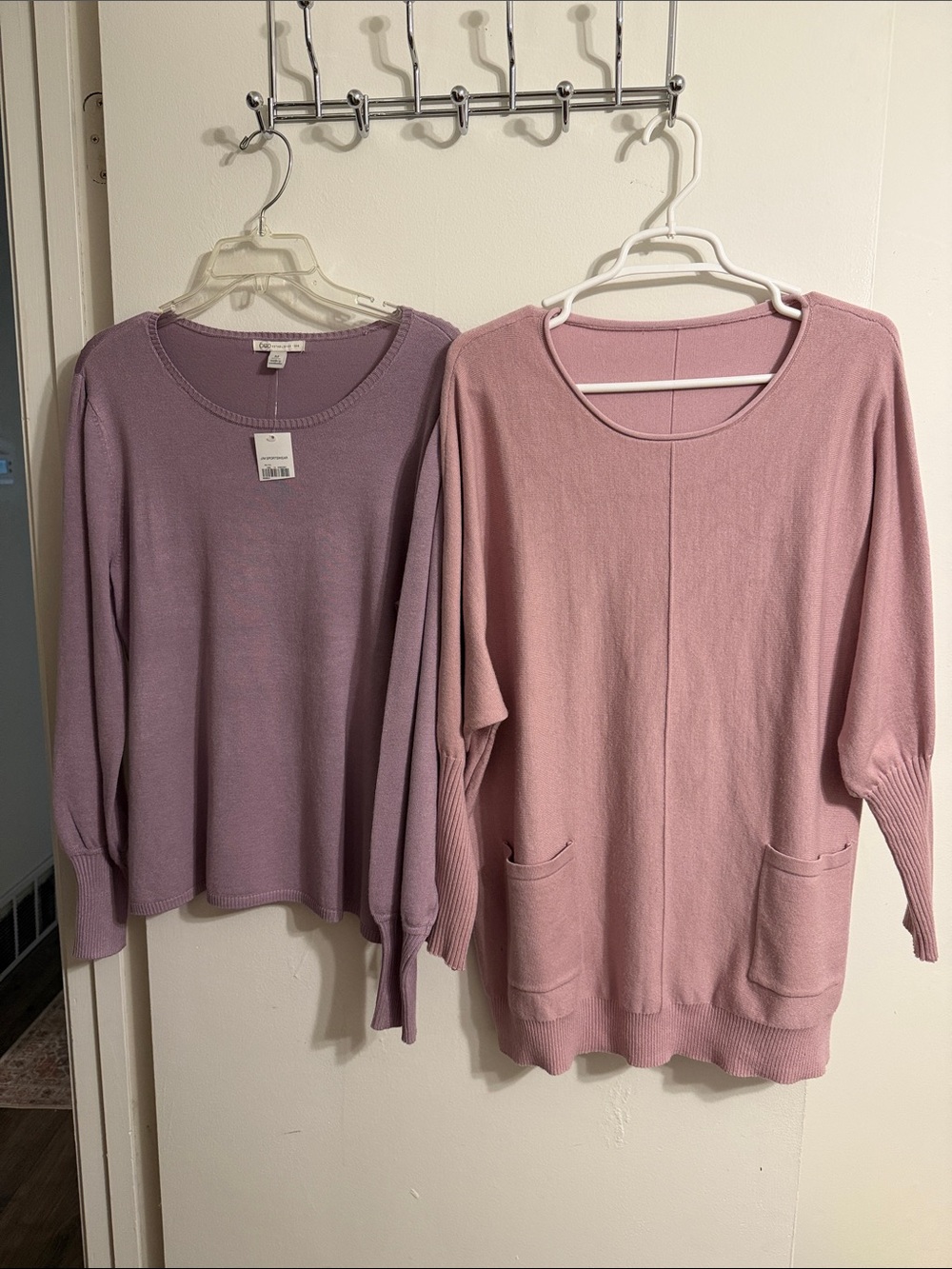 Cato Two-Piece Knit Sweater Set in Mauve & Dusty Rose